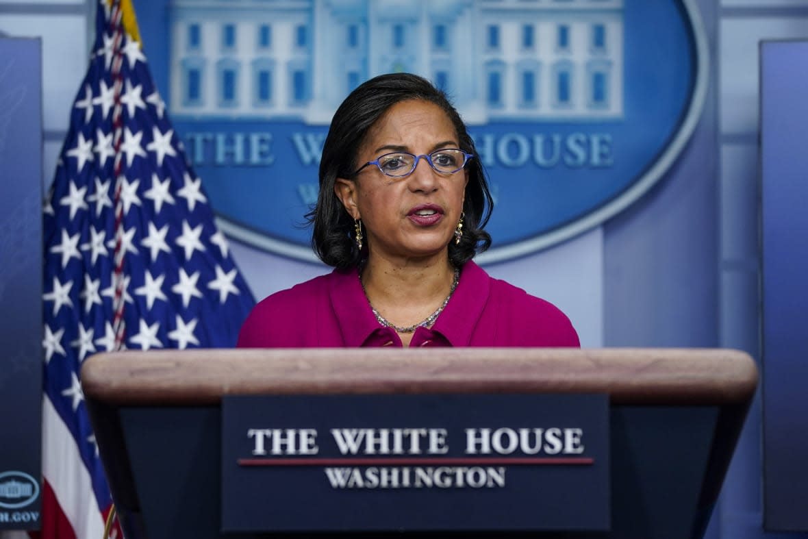 WASHINGTON, DC – JANUARY 26: Domestic Policy Advisor Susan Rice speaks during the daily press briefing at the White House on January 26, 2021 in Washington, DC. Rice discussed plans for President Biden’s racial equity agenda. (Photo by Drew Angerer/Getty Images)