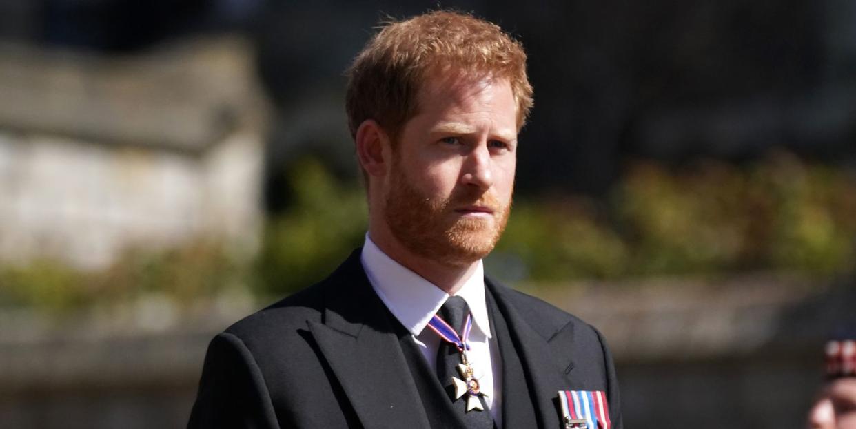 windsor, england april 17 prince harry arrives for the funeral of prince philip, duke of edinburgh at st georges chapel at windsor castle on april 17, 2021 in windsor, england prince philip of greece and denmark was born 10 june 1921, in greece he served in the british royal navy and fought in wwii he married the then princess elizabeth on 20 november 1947 and was created duke of edinburgh, earl of merioneth, and baron greenwich by king vi he served as prince consort to queen elizabeth ii until his death on april 9 2021, months short of his 100th birthday his funeral takes place today at windsor castle with only 30 guests invited due to coronavirus pandemic restrictions photo by victoria jones wpa poolgetty images