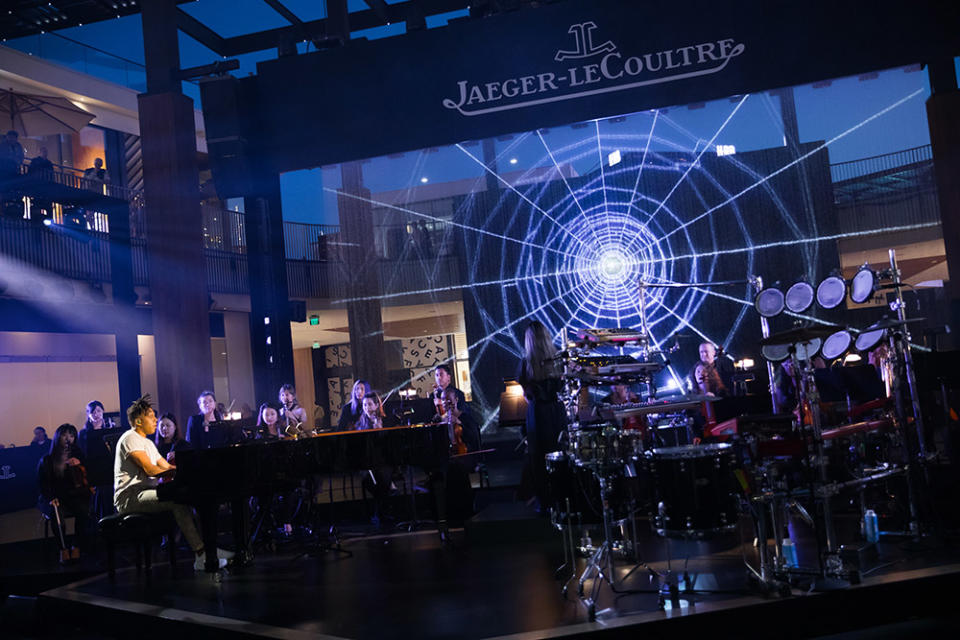 Tokio Myers inside the launch of the Jaeger-LeCoultre 1931 Cinema at Westfield Century City in Los Angeles on June 22, 2023.