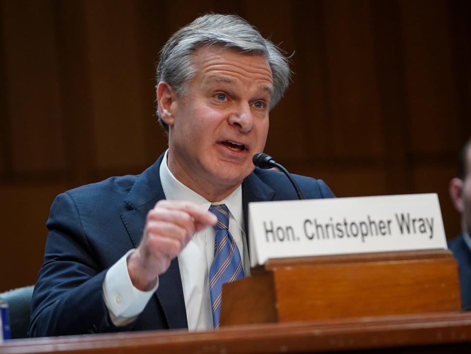 Christopher Wray, Director of the Federal Bureau of Investigation, testifies before the Senate Committee on the Judiciary in Washington on Dec. 5, 2023.