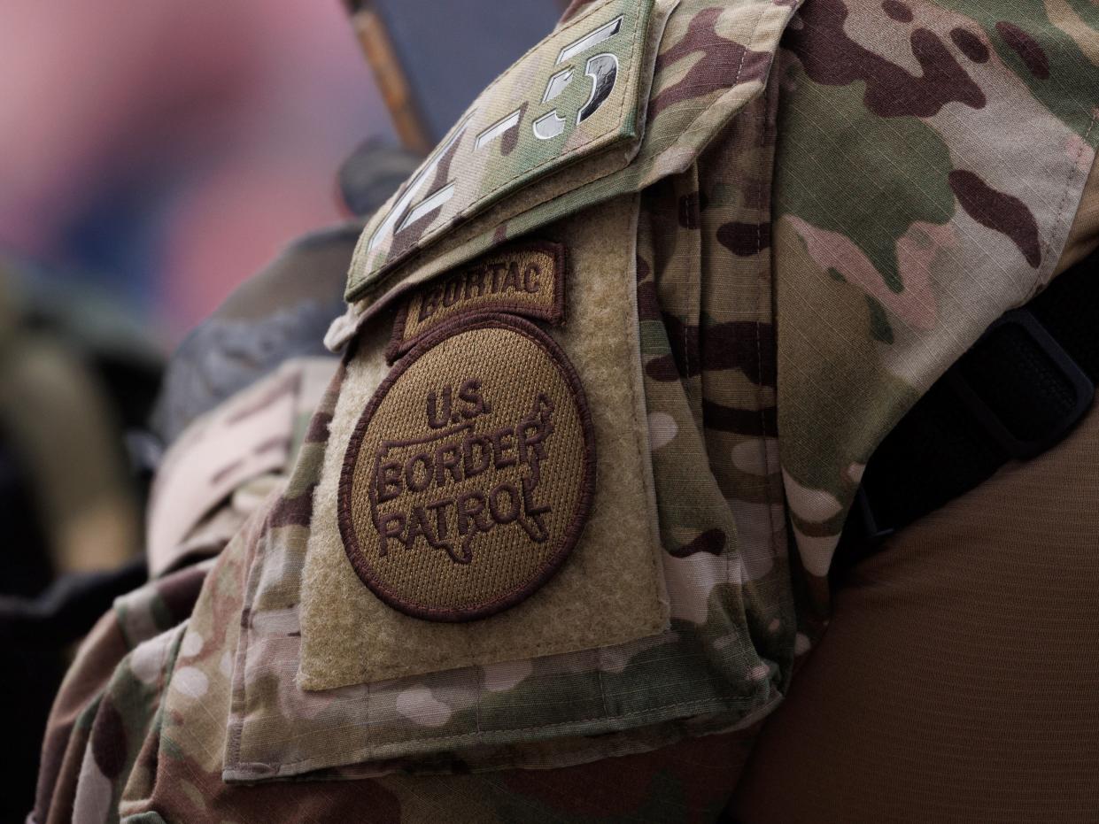 The border patrol patch is seen on a U.S. Border Patrol BORTAC officer.