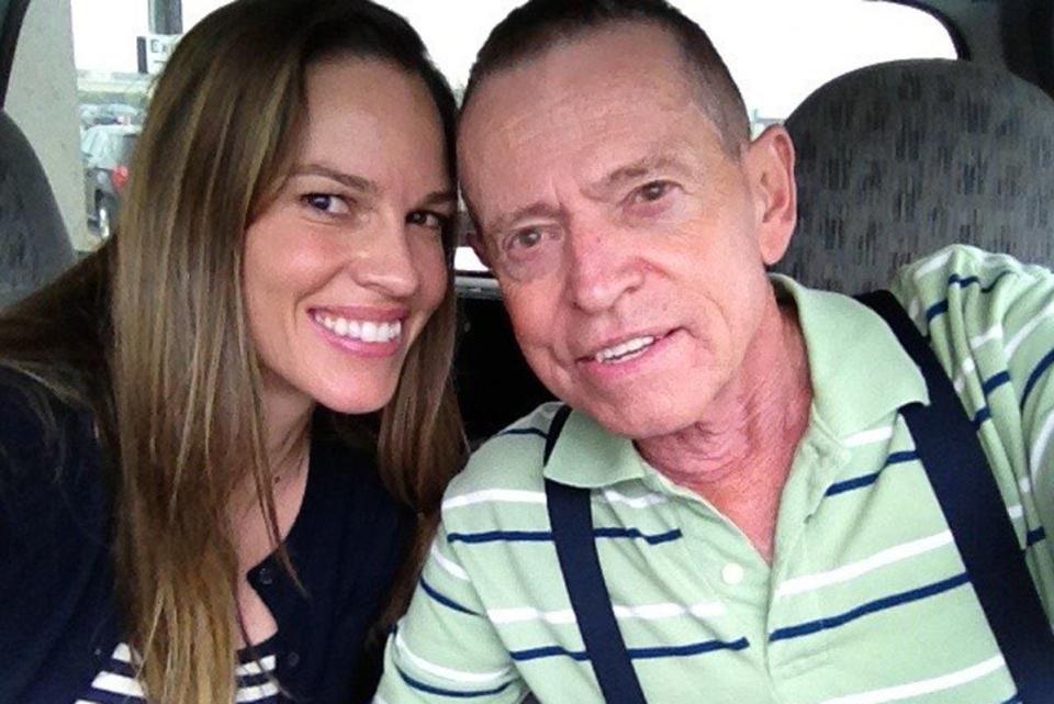 <p>Hilary Swank/Instagram</p> Hilary Swank and dad Stephen