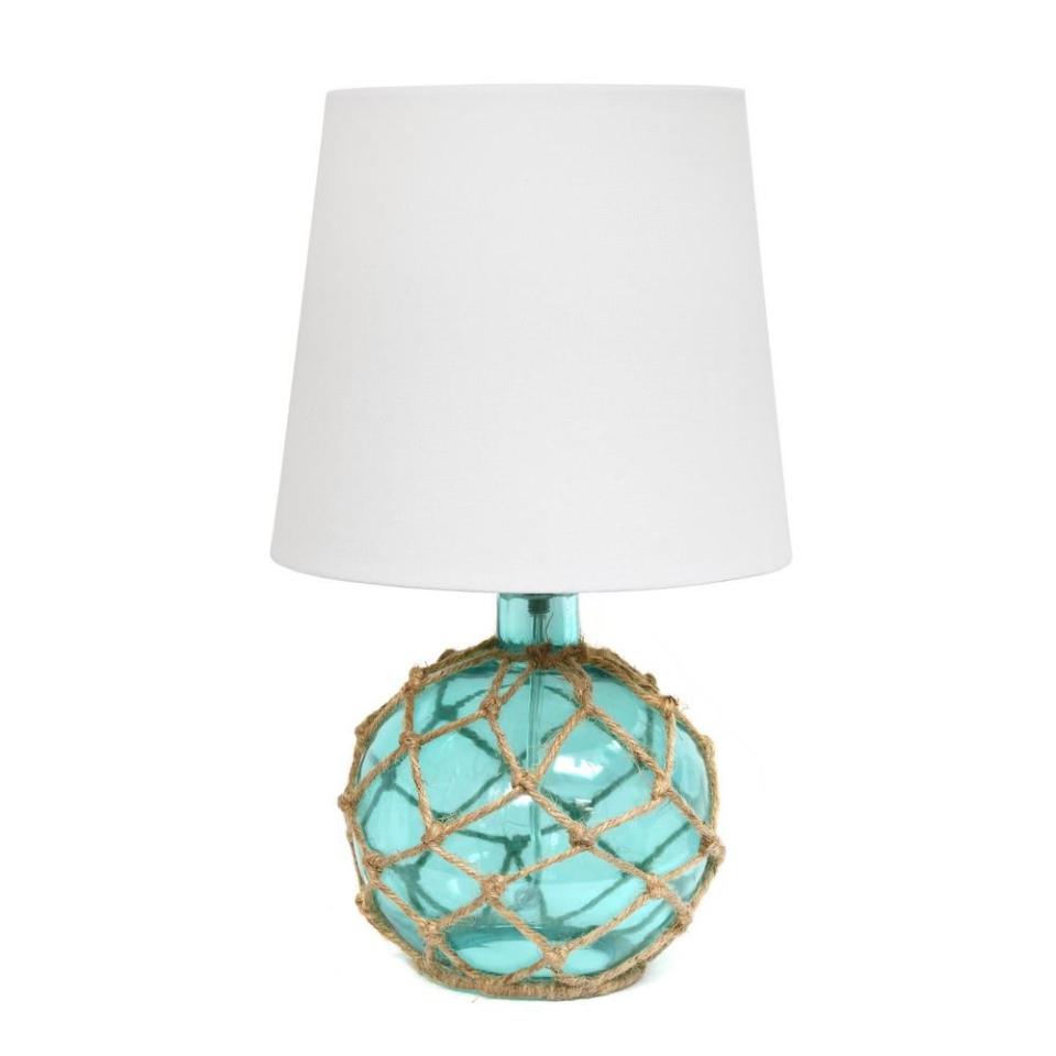 Aqua Sea Glass Table Lamp