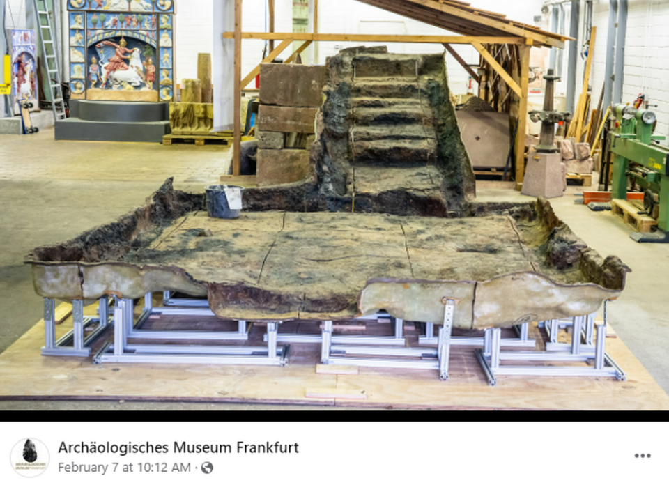 The basement was part of a building constructed in the late first century A.D., experts said. Screengrab from the Archaeological Museum of Frankfurt's Facebook post