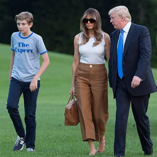 The couple now live in the White House with their 12-year-old Barron. Photo: Getty