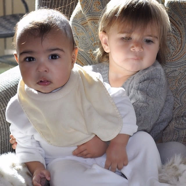 Could a pair of cousins get any cuter?! Kim posted this pic of North hanging out with Penelope Disick: “BFFs.” Photo: Instagram