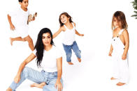 <p>Kourtney poses while Mason, Penelope, and Reign frolick behind her. (Photo: Eli Russell Linnetz/Kim Kardashian via Twitter) </p>