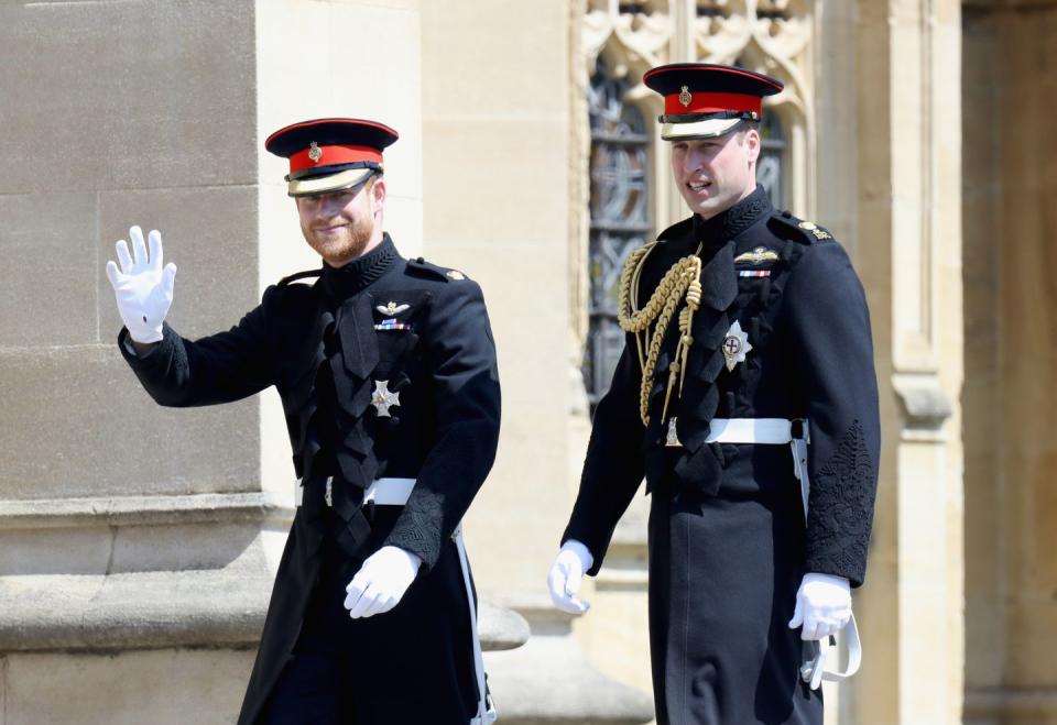 prince harry and prince william at the royal wedding