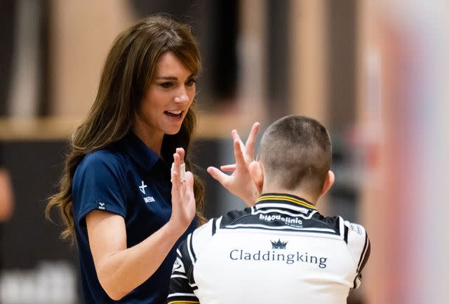 <p>Samir Hussein/WireImage</p> Kate Middleton at Rugby League Inclusivity Day at Allam Sports Centre on Oct. 5