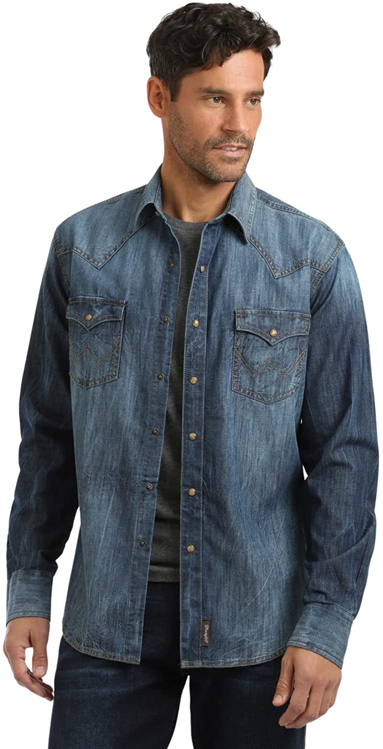 Cowboy Clothes, Wrangler-Mens-Retro-Snap-Shirt