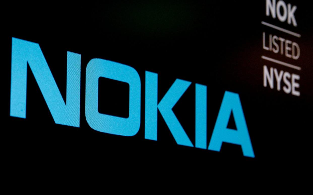 Nokia logo and ticker for Nokia are displayed on a screen on the floor of the NYSE in New York - Brendan McDermid/Reuters