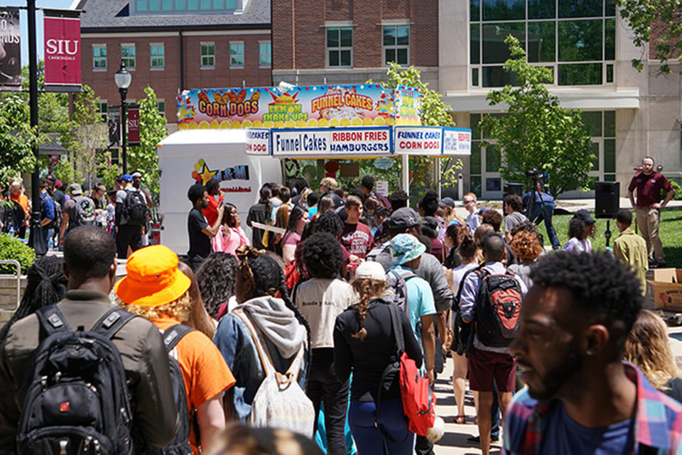 An "eclipse awareness" event on SIU's campus in early May was intended to let the students and community members know about the total solar eclipse, which will be visible from the campus on Aug. 21. <cite>Bob Baer</cite>