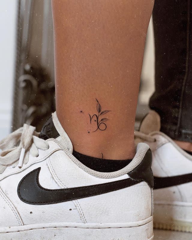 1) This Capricorn Ankle Tattoo