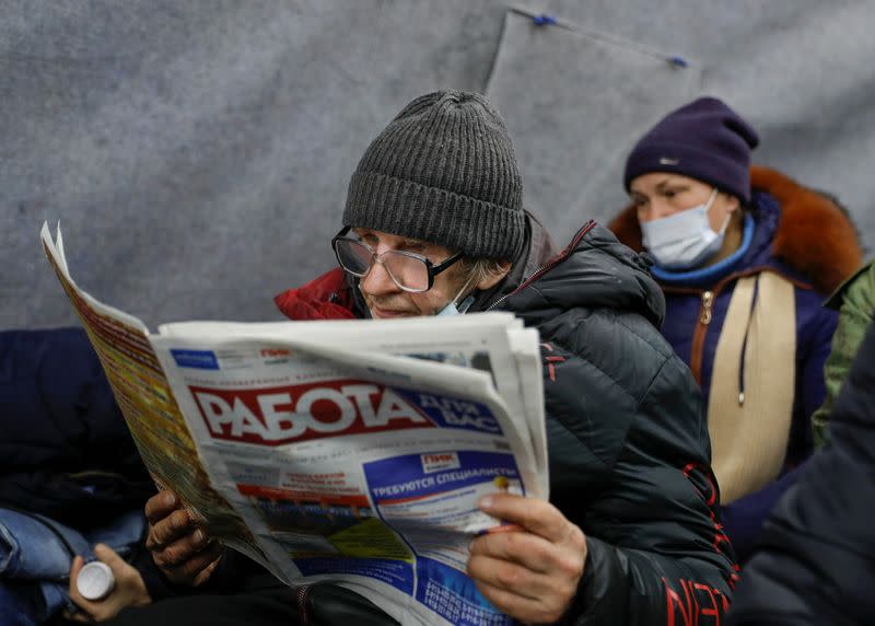 A charity provides services to the homeless in Moscow