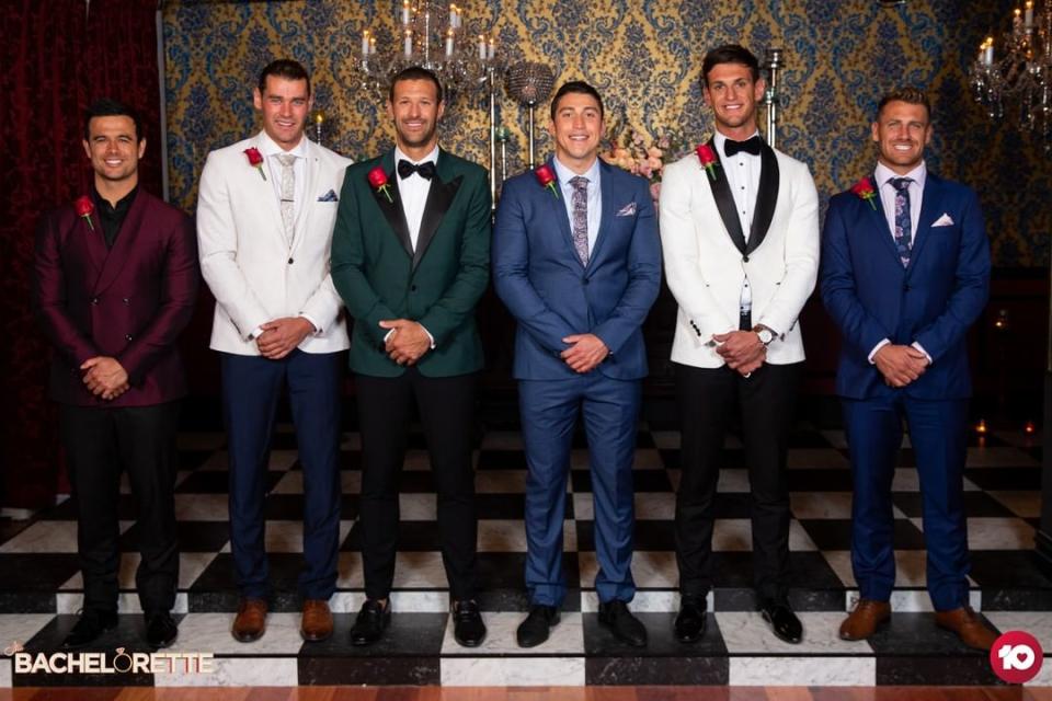 Bachelorette Elly Miles has sparked outrage after sending fan favourite Adam Todd (second from left) home. Photo: Channel 10.