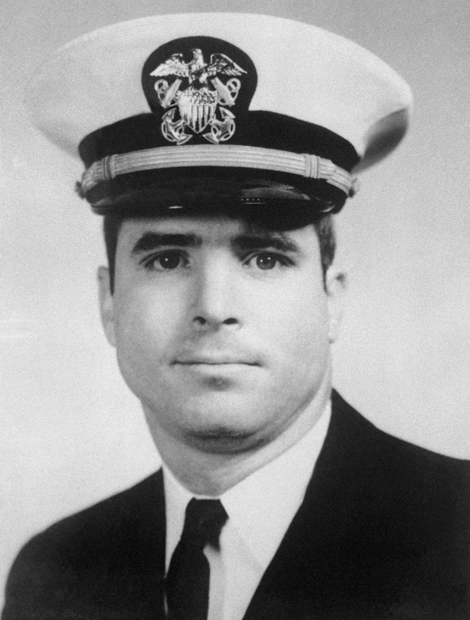 <p>An undated portrait of John McCain in the U.S. Navy.</p>