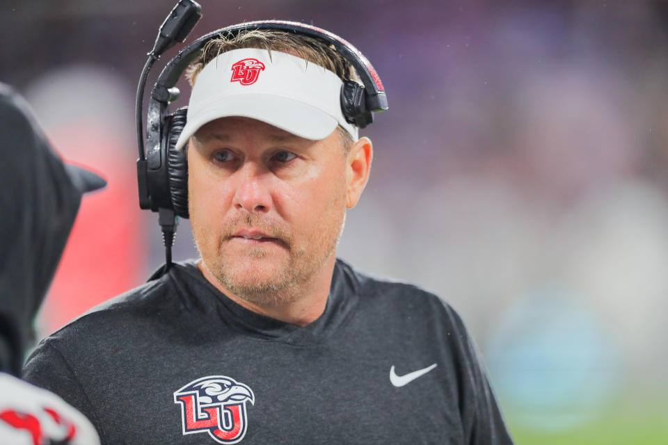 Liberty coach Hugh Freeze looks on during the 2019 Cure Bowl against Georgia Southern on Dec. 21, 2019. (James Gilbert/Getty Images)