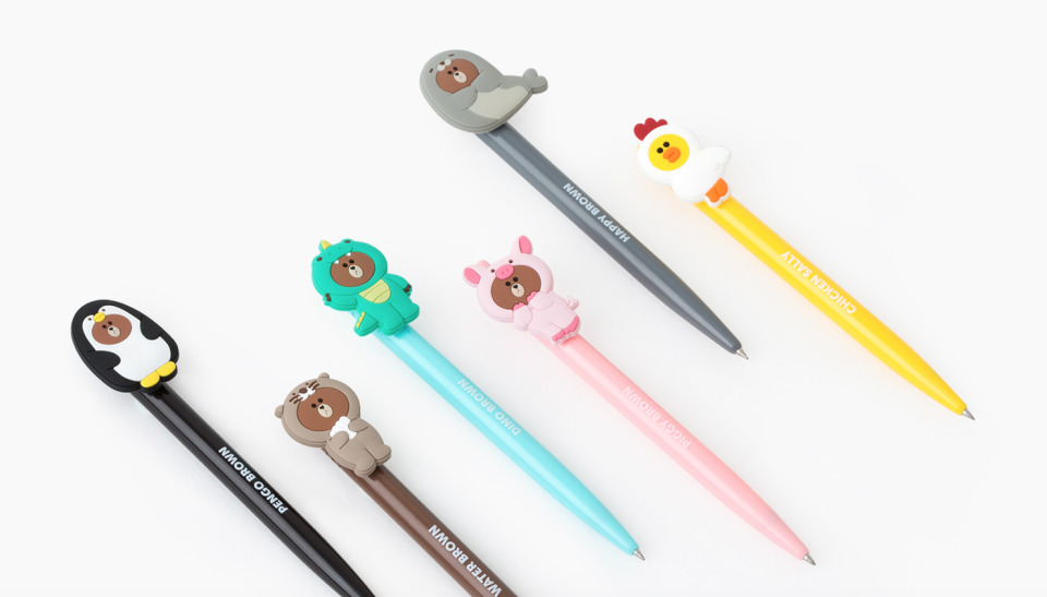 Line Friends Jungle Brown pens