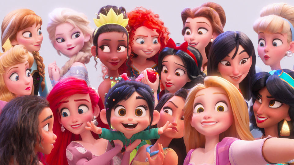 Pocahontas and the other Disney princesses reunite in Ralph Breaks the Internet. (Photo: Walt Disney Studios Motion Pictures / courtesy Everett Collection)