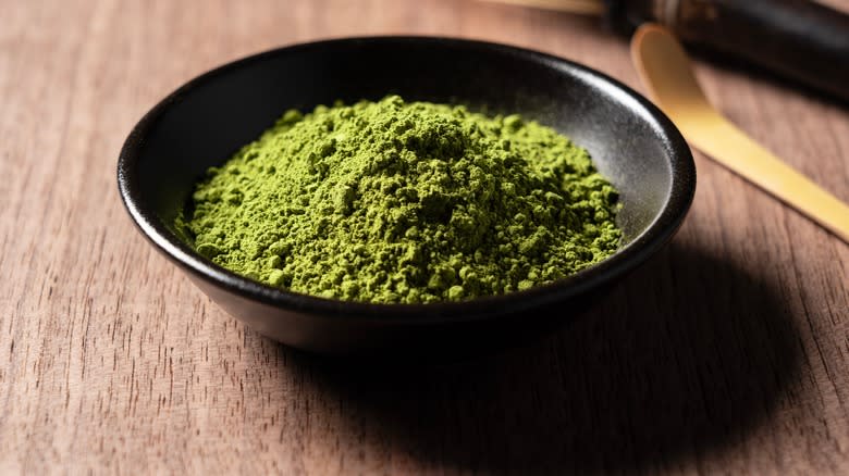 Bowl of matcha powder