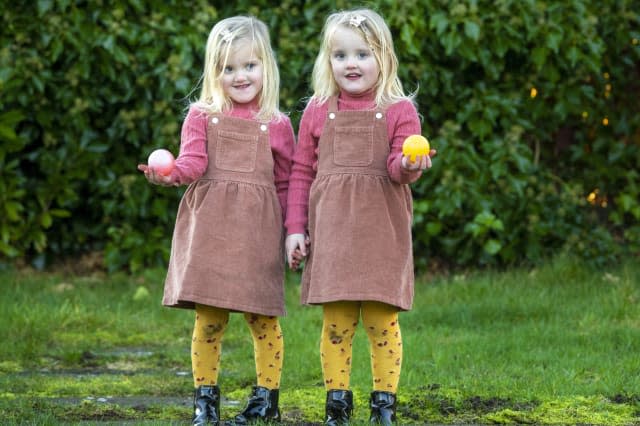 Four-year-old mirror twins Leah and Erin Sullivan from Lossiemouth