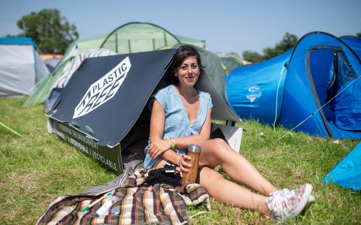 Not bad on paper: environmentalists hope cardboard tents will help solve the problem of single-use plastic - Geoff Pugh