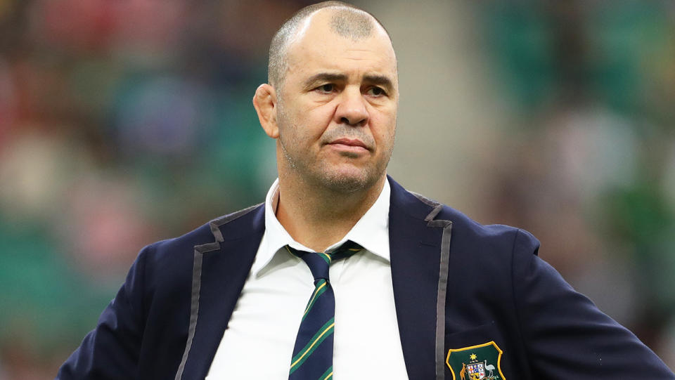 Michael Cheika has stepped down as coach of the Wallabies, as he said he would if Australia did not win the Rugby World Cup. (Photo by Dan Mullan/Getty Images,)