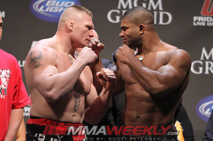 Brock Lesnar and Alistair Overeem at UFC 141