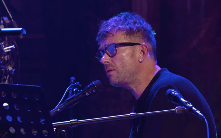 Damon Albarn en una presentación de septiembre en el Globe Theatre