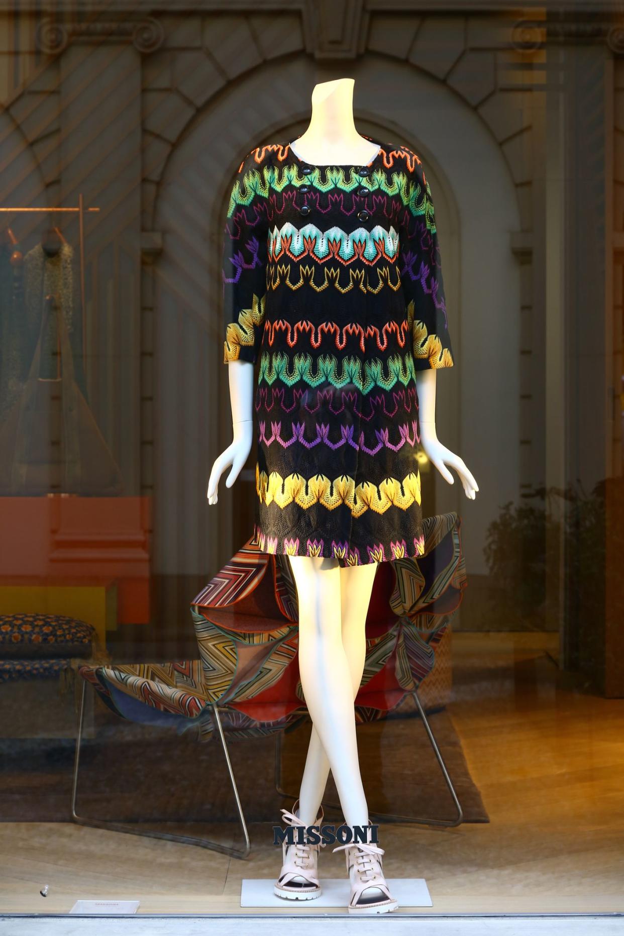 Milan, Italy - February 12, 2015: a window of Missoni boutique in via Monte Napoleone