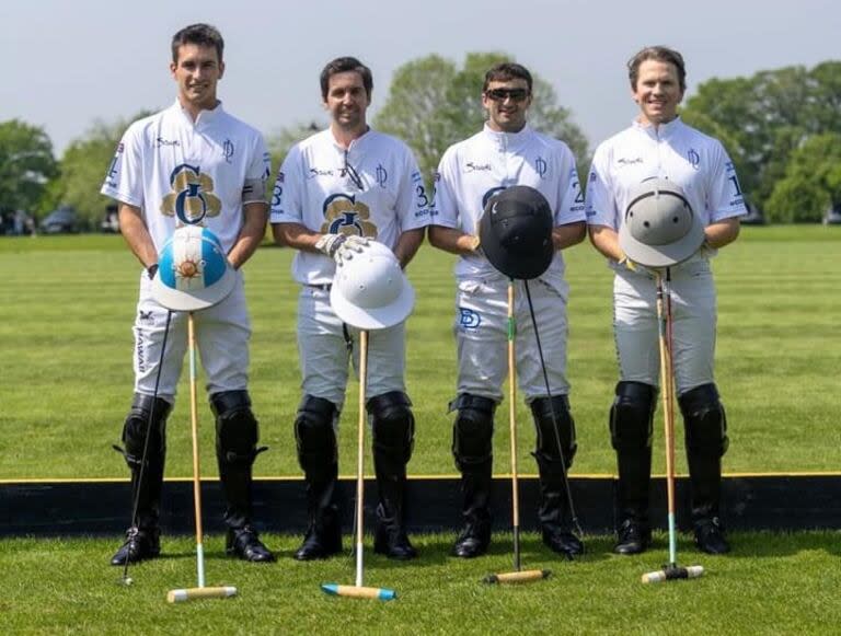 Poroto Cambiaso, con su equipo de La Dolfina Great Oaks: con Diego Cavanagh, Kian Hall y Dillon Bacon