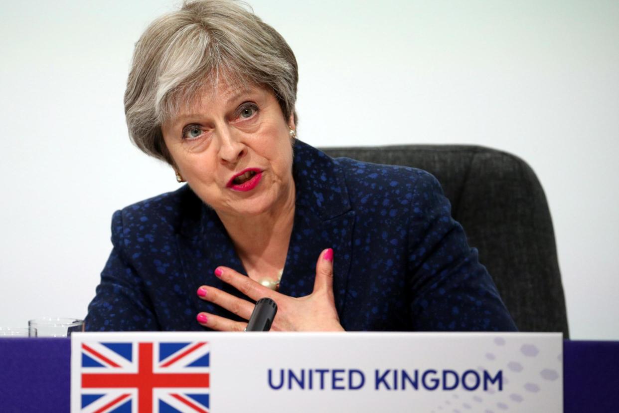 Prime Minister Theresa May, pictured last week, reportedly faces threats to her leadership: REUTERS