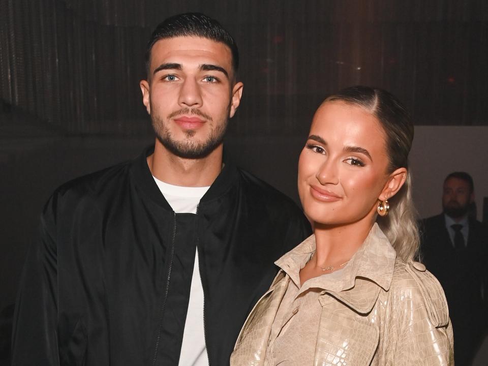 Tommy Fury and Molly-Mae Hague attend the PrettyLittleThing X Molly-Mae show at The Londoner Hotel on February 16, 2022 in London, England