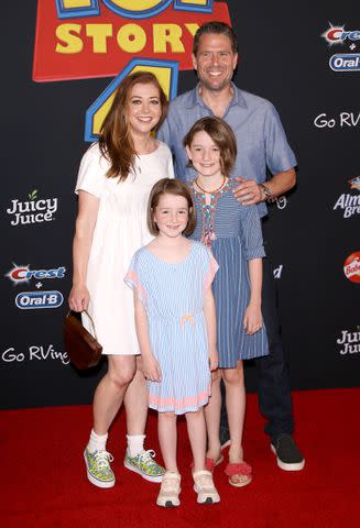 <p>Michael Tran/FilmMagic</p> (L-R) Alyson Hannigan, Alexis Denisof and their children at the Los Angeles premiere of Disney and Pixar's "Toy Story 4" held on June 11, 2019 in Los Angeles, California.