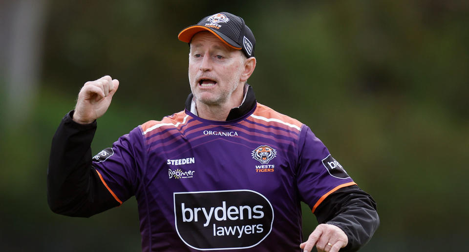 Seen here, Michael Maguire during his time as head coach of the Wests Tigers.