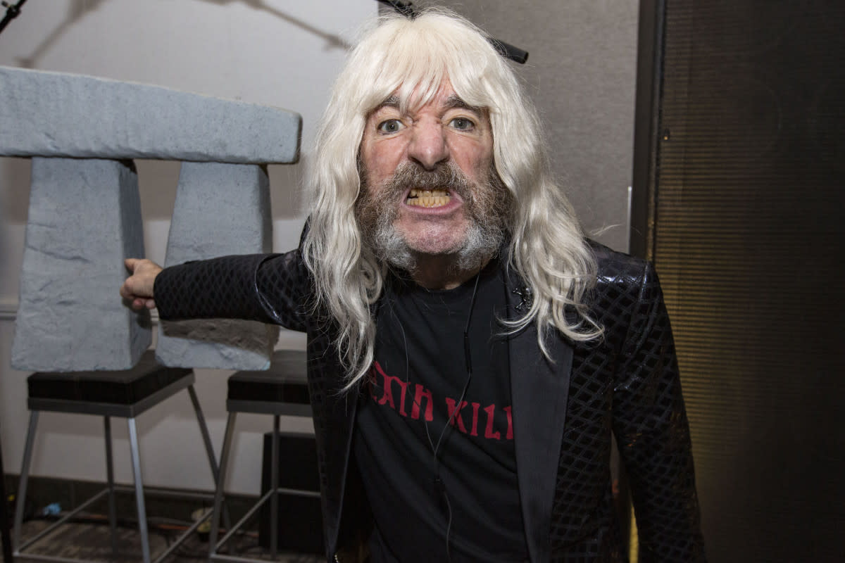 Harry Shearer appears at the Ampeg booth in character as bassist Derek Smalls of Spinal Tap <p>Daniel Knighton/Getty Images</p>