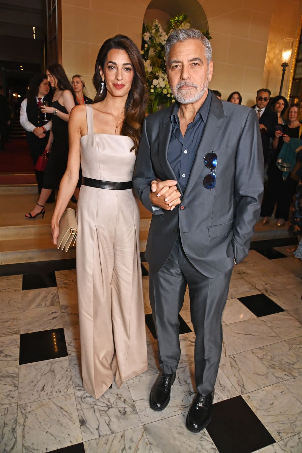 london, england may 16 amal clooney and george clooney attend the princes trust and tkmaxx homesense awards 2023 at the theatre royal drury lane on may 16, 2023 in london, england photo by dave benettgetty images