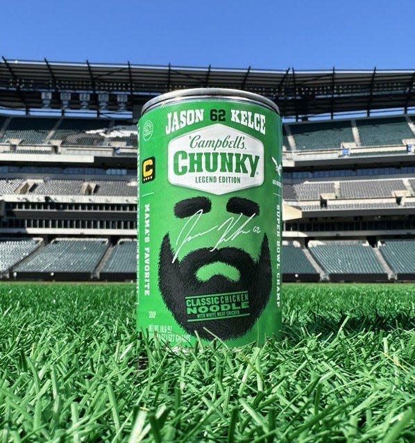 Campbell Soup Co. is offering a limited edition of its chicken soup in Jason Kelce cans