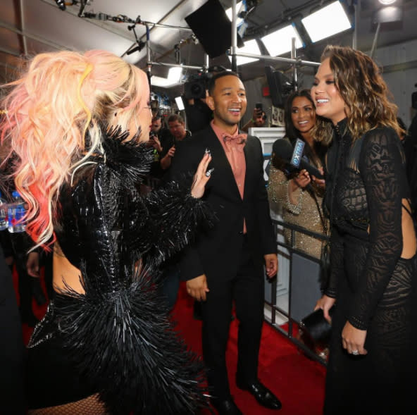 John Legend, Chrissy Teigen, and Lady Gaga