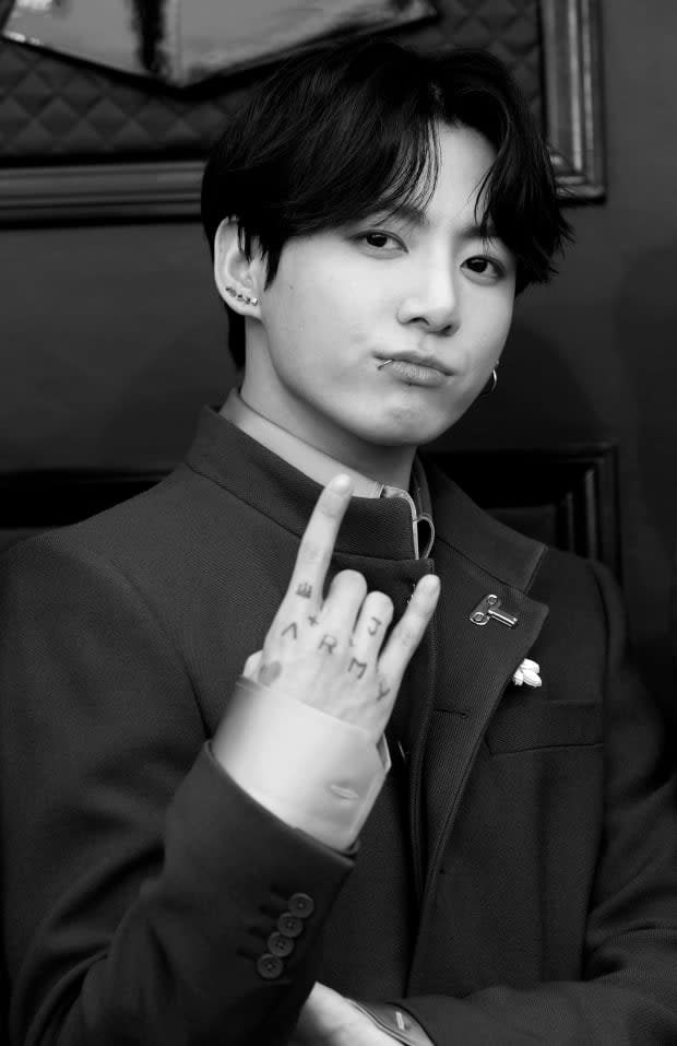 Jungkook of BTS wearing the "wet mop" cut.<p>Photo: Frazer Harrison/Getty Images for The Recording Academy</p>