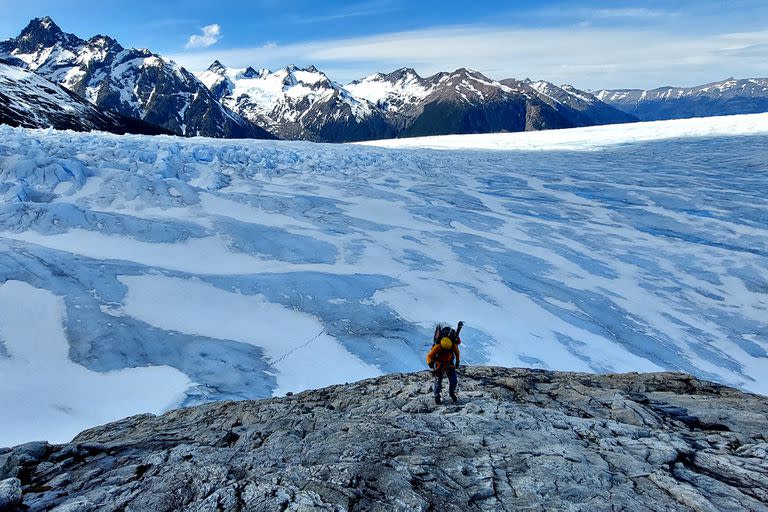 Glaciar Perito Moreno, vista área de la naciente 