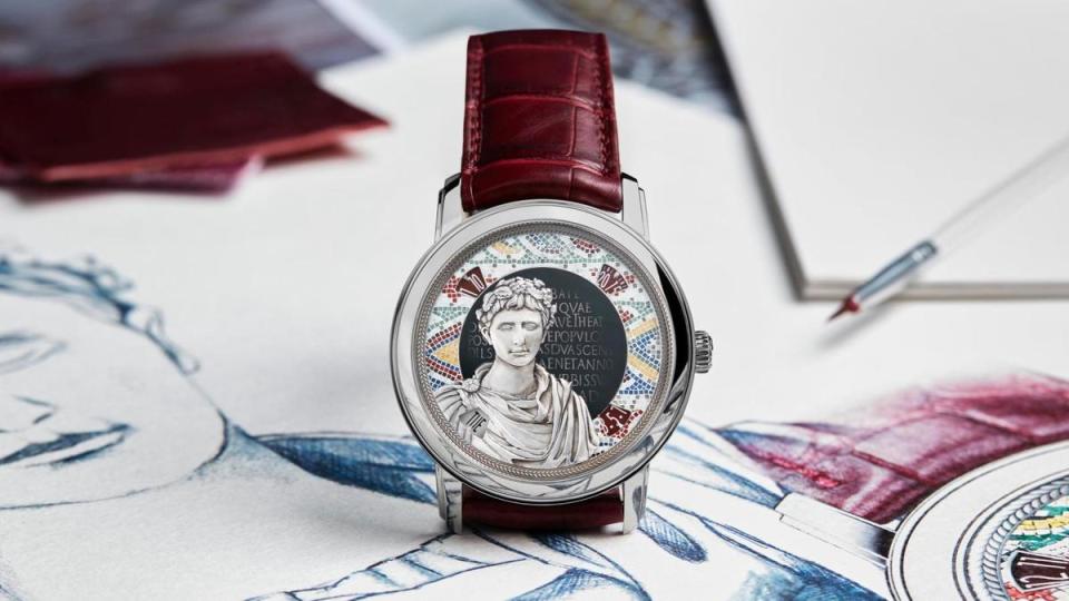 Tribute to great civilisations Buste d'Auguste奧古斯都半身像｜7620A/000G-B929／錶徑42mm／18K 5N粉紅金錶殼／小時、分鐘、星期、日期指示功能／2460 G4/2自動上鏈機芯／防水約30米／限量五只，專賣店限定發售／價格店洽