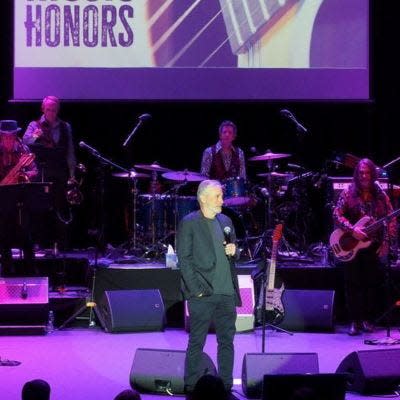 Jon Stewart at the inaugural American Music Honors event, presented by the Bruce Springsteen Archives and Center for American Music, April 15 at the Pollak Theatre on the campus of Monmouth University in West Long Branch.
