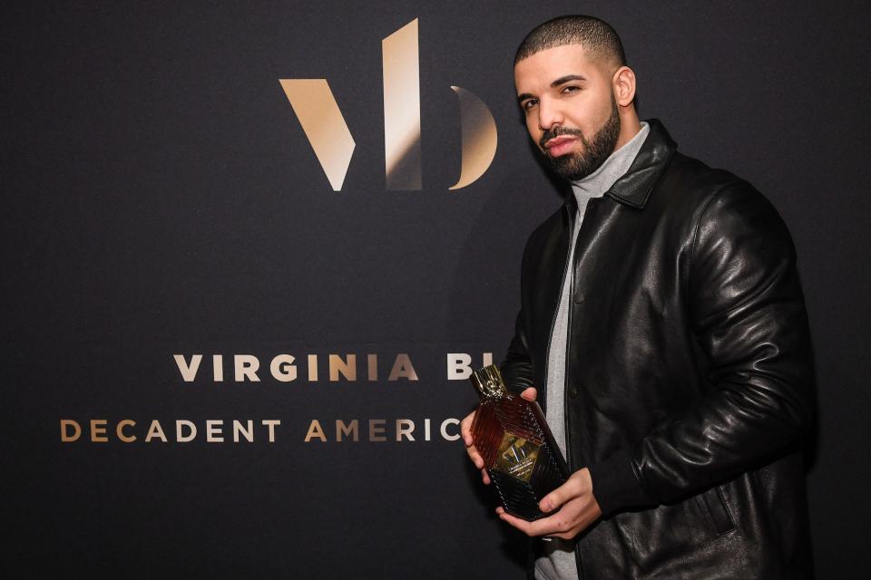 Drake attends the Canadian Pre-Launch of Virginia Black Decadent American Whiskey held at LCBO at Yonge & Summerhill on April 12, 2016 in Toronto, Canada.