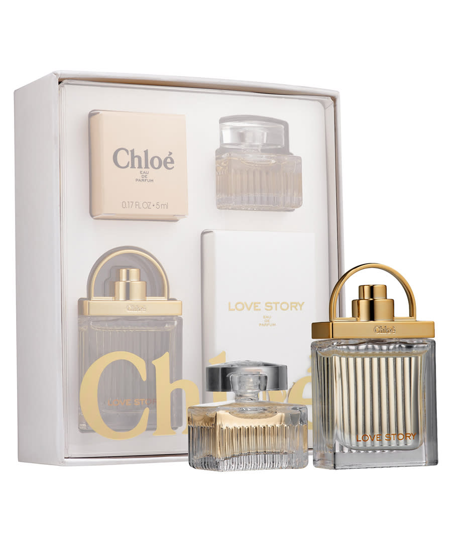 <p>Make new friends, and keep the old—one is the classic Chloe fragrance you recognize with just one whiff, and the other is the vibrant Love Story, which blends airy florals like peony and jasmine with a sexy cedarwood base.</p><p>Buy it <a rel="nofollow noopener" href="http://click.linksynergy.com/fs-bin/click?id=93xLBvPhAeE&subid=0&offerid=429865.1&type=10&tmpid=719&RD_PARM1=http%253A%252F%252Fwww.sephora.com%252Fchloe-coffret-gift-set-P403726%253FskuId%253D1854546%2526icid2%253Dproducts%252520grid%253Ap403726&u1=ISMM" target="_blank" data-ylk="slk:here;elm:context_link;itc:0;sec:content-canvas" class="link ">here</a> for $20.</p>