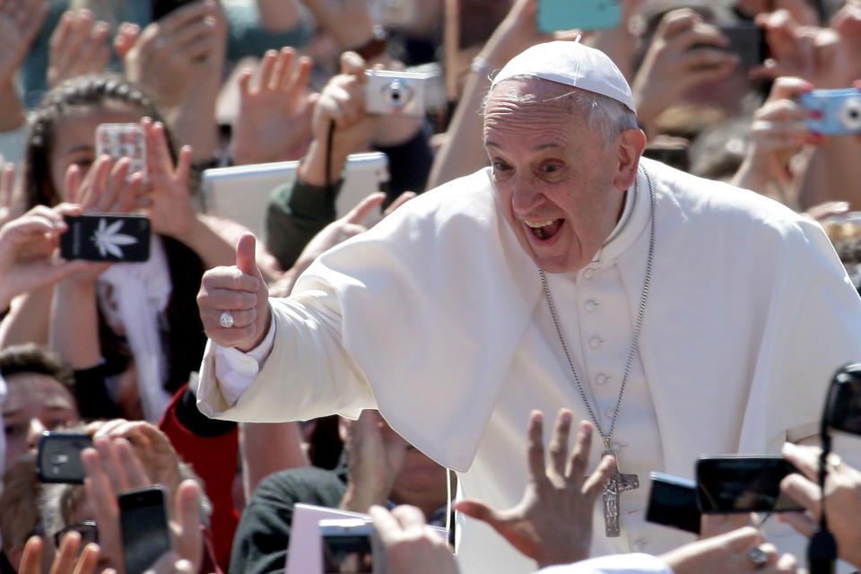 Pope Francis on April 20, 2014 in Vatican City, Vatican.