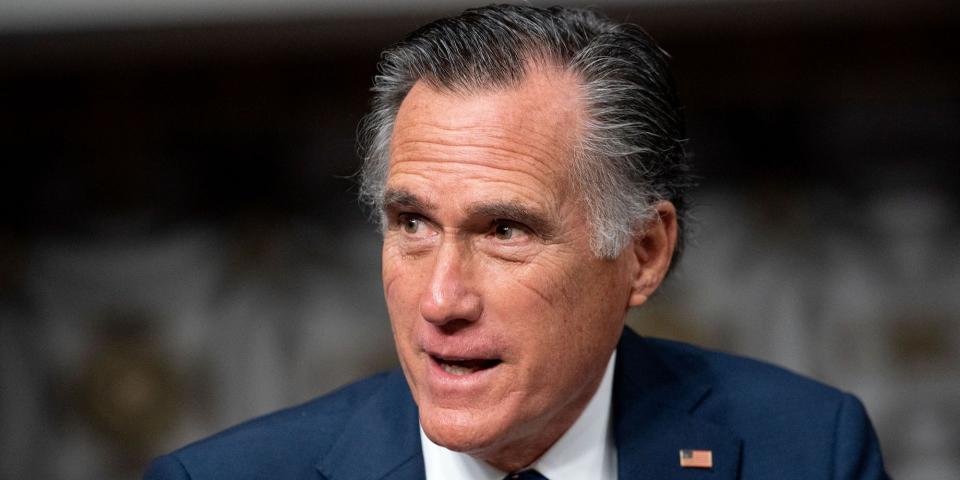 Republican Sen. Mitt Romney of Utah at a hearing on Capitol Hill on January 11, 2022.