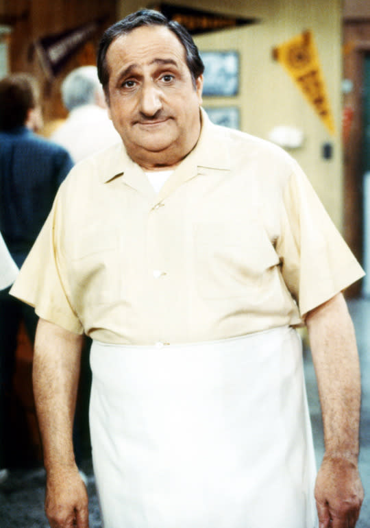 “Happy Days” star Al Molinaro passed away October 30 following complications from a gallbladder infection; he was 96 years old. Molinaro guest starred on “Bewitched” and “Get Smart” and played cop Murray Greshler on “The Odd Couple,” but he’s best remembered for playing jolly diner owner Al Delvecchio on “Happy Days” from 1976 to 1982. Molinaro later reprised the role in the 1994 music video for Weezer’s “Buddy Holly.” (Credit: Everett)