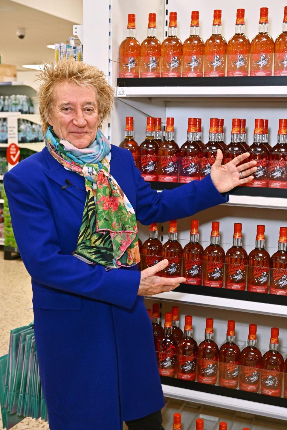 Sir Rod Stewart popped into his local Tescos for the launch of his new whisky brand (Dave Benett)