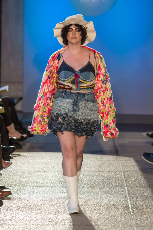 A design by Katharine Nugent, class of 2022, on the 2022 FIT Future of Fashion runway.<p>Photo: Lorenzo Ciniglio/Courtesy of FIT</p>